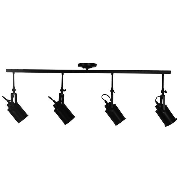 HOLLYWOOD 01156 Vintage Φωτιστικό Οροφής με Ντουί 4 x E27 AC 220-240V IP20 - Μαύρο - Μ13 x Π110 x Υ38
