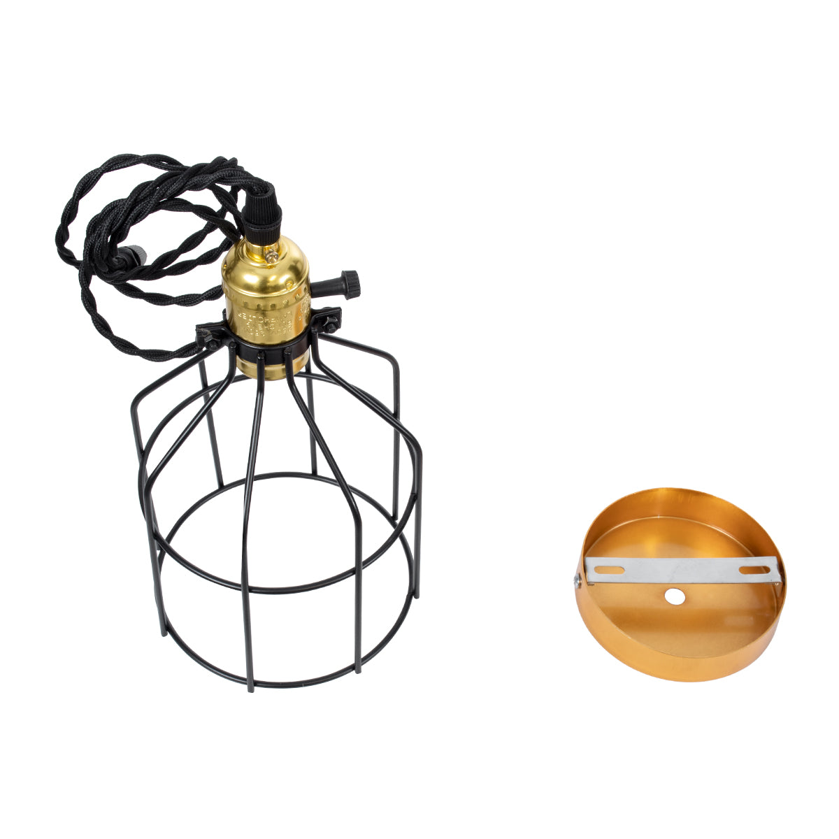 GALOT 01179 Vintage Industrial Κρεμαστό Φωτιστικό Οροφής Μονόφωτο 1 x E27 Μαύρο Μεταλλικό Πλέγμα Φ13.5 x Υ16cm