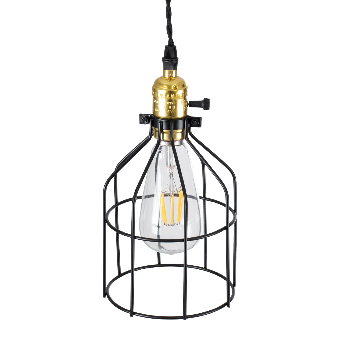 GALOT 01179 Vintage Industrial Κρεμαστό Φωτιστικό Οροφής Μονόφωτο 1 x E27 Μαύρο Μεταλλικό Πλέγμα Φ13.5 x Υ16cm