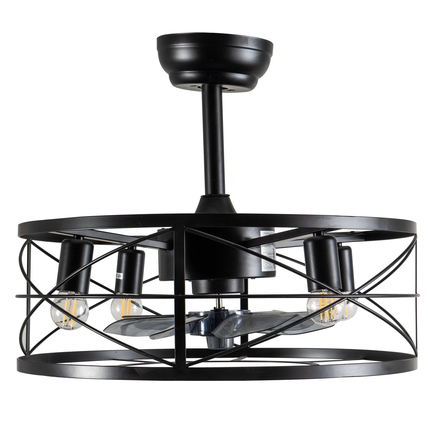 CFC 9508# ΠΛΑΦΟΝΙΕΡΑ ΑΝΕΜΙΣΤΗΡΑΣ ΜΕΤΑΛΛΙΚΟ ΜΑΥΡΟ 4xE27 O ΑΝΕΜΙΣΤΗΡΑΣ 30W Φ50x40