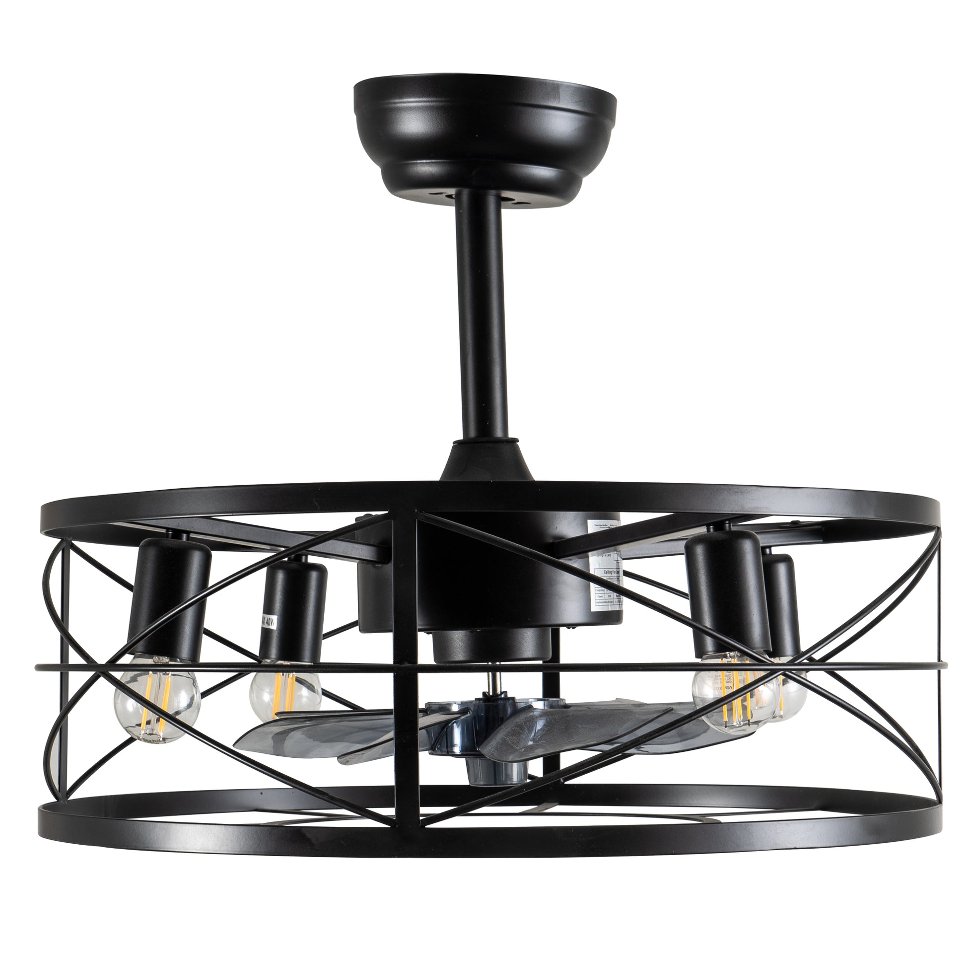 CFC 9508# ΠΛΑΦΟΝΙΕΡΑ ΑΝΕΜΙΣΤΗΡΑΣ ΜΕΤΑΛΛΙΚΟ ΜΑΥΡΟ 4xE27 O ΑΝΕΜΙΣΤΗΡΑΣ 30W Φ50x40