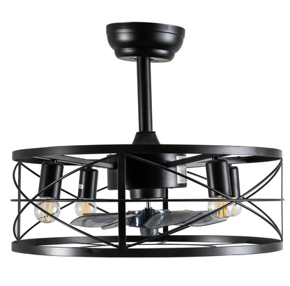 CFC 9508# ΠΛΑΦΟΝΙΕΡΑ ΑΝΕΜΙΣΤΗΡΑΣ ΜΕΤΑΛΛΙΚΟ ΜΑΥΡΟ 4xE27 O ΑΝΕΜΙΣΤΗΡΑΣ 30W Φ50x40