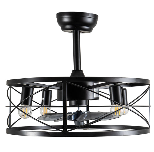 CFC 9508# ΠΛΑΦΟΝΙΕΡΑ ΑΝΕΜΙΣΤΗΡΑΣ ΜΕΤΑΛΛΙΚΟ ΜΑΥΡΟ 4xE27 O ΑΝΕΜΙΣΤΗΡΑΣ 30W Φ50x40