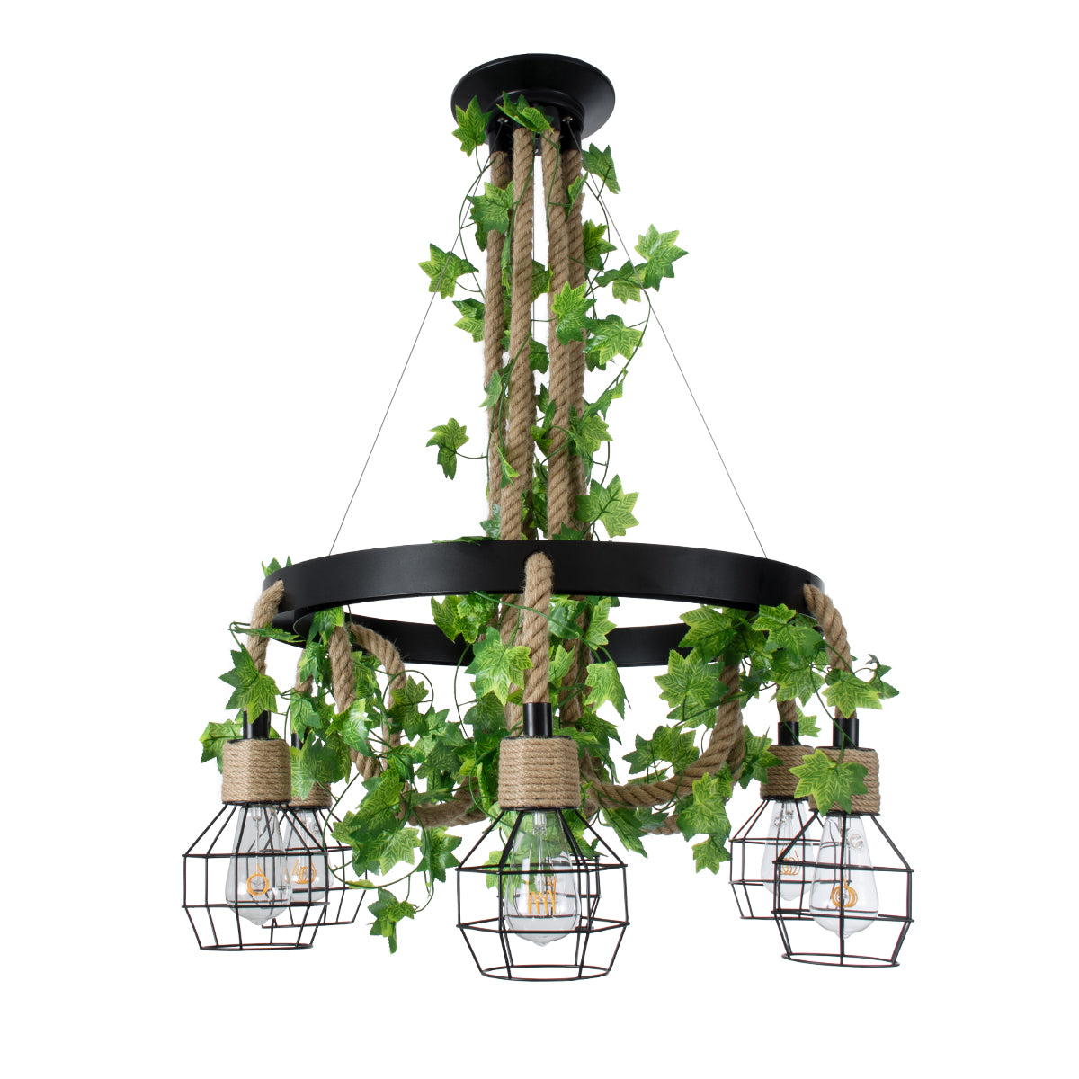 HELLET 01193 Vintage Κρεμαστό Φωτιστικό Οροφής με Ντουί 6 x E27 AC 220-240V IP20 - Μαύρο & Πράσινο - Μ72 x Π72 x Υ80