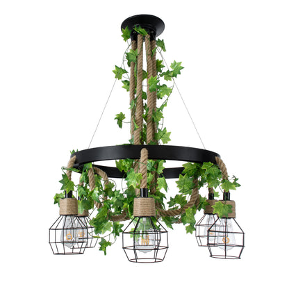 HELLET 01193 Vintage Κρεμαστό Φωτιστικό Οροφής με Ντουί 6 x E27 AC 220-240V IP20 - Μαύρο & Πράσινο - Μ72 x Π72 x Υ80