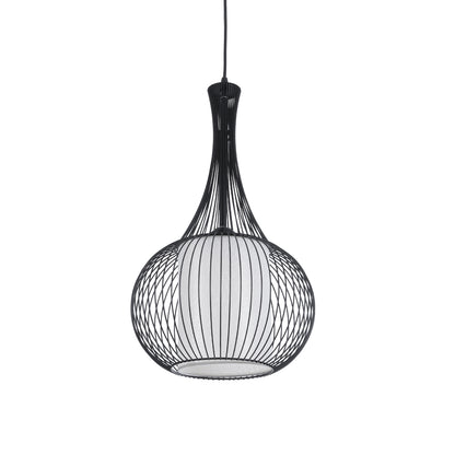 LILY 01198 Μοντέρνο Κρεμαστό Φωτιστικό Οροφής με Ντουί 1 x E27 AC 220-240V IP20 - Μαύρο & Λευκό - Μ30 x Π30 x Υ50