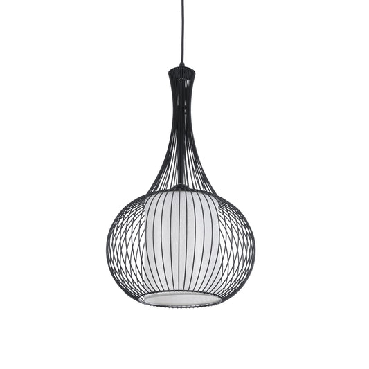 LILY 01198 Μοντέρνο Κρεμαστό Φωτιστικό Οροφής με Ντουί 1 x E27 AC 220-240V IP20 - Μαύρο & Λευκό - Μ30 x Π30 x Υ50