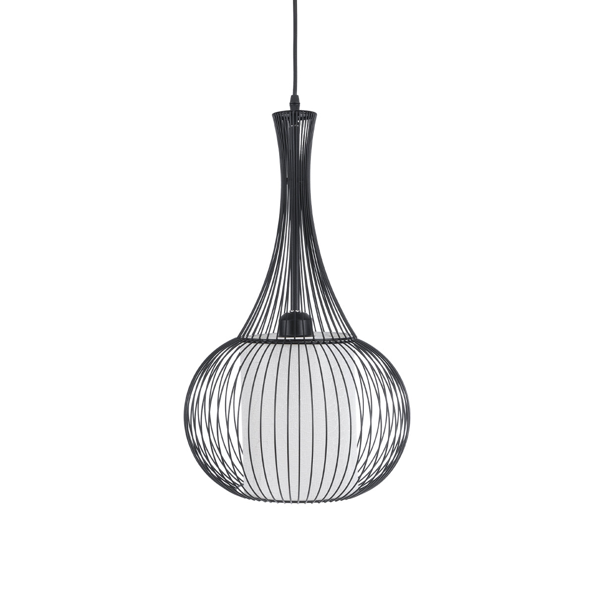 LILY 01198 Μοντέρνο Κρεμαστό Φωτιστικό Οροφής με Ντουί 1 x E27 AC 220-240V IP20 - Μαύρο & Λευκό - Μ30 x Π30 x Υ50