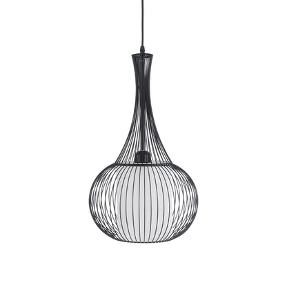 LILY 01198 Μοντέρνο Κρεμαστό Φωτιστικό Οροφής με Ντουί 1 x E27 AC 220-240V IP20 - Μαύρο & Λευκό - Μ30 x Π30 x Υ50