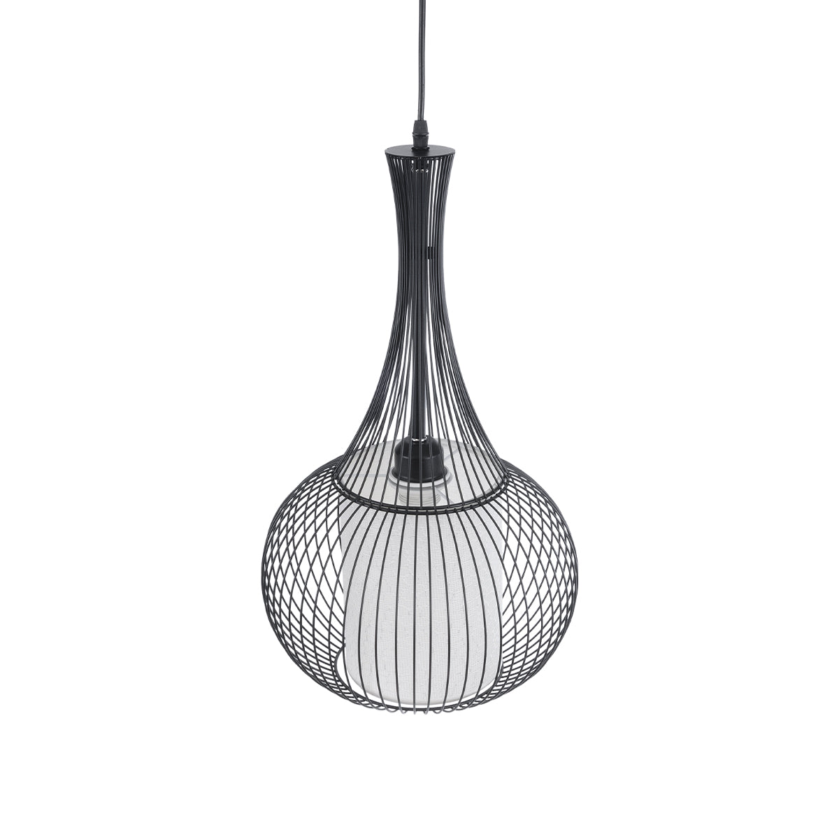 LILY 01198 Μοντέρνο Κρεμαστό Φωτιστικό Οροφής με Ντουί 1 x E27 AC 220-240V IP20 - Μαύρο & Λευκό - Μ30 x Π30 x Υ50