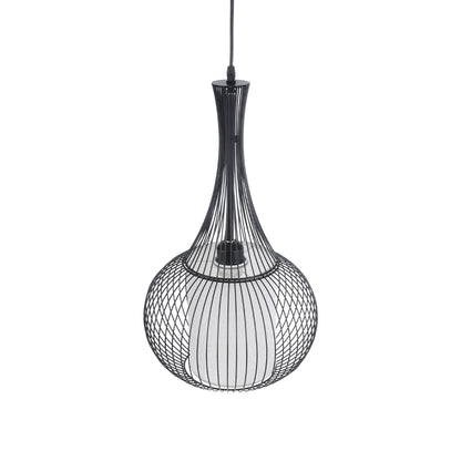 LILY 01198 Μοντέρνο Κρεμαστό Φωτιστικό Οροφής με Ντουί 1 x E27 AC 220-240V IP20 - Μαύρο & Λευκό - Μ30 x Π30 x Υ50