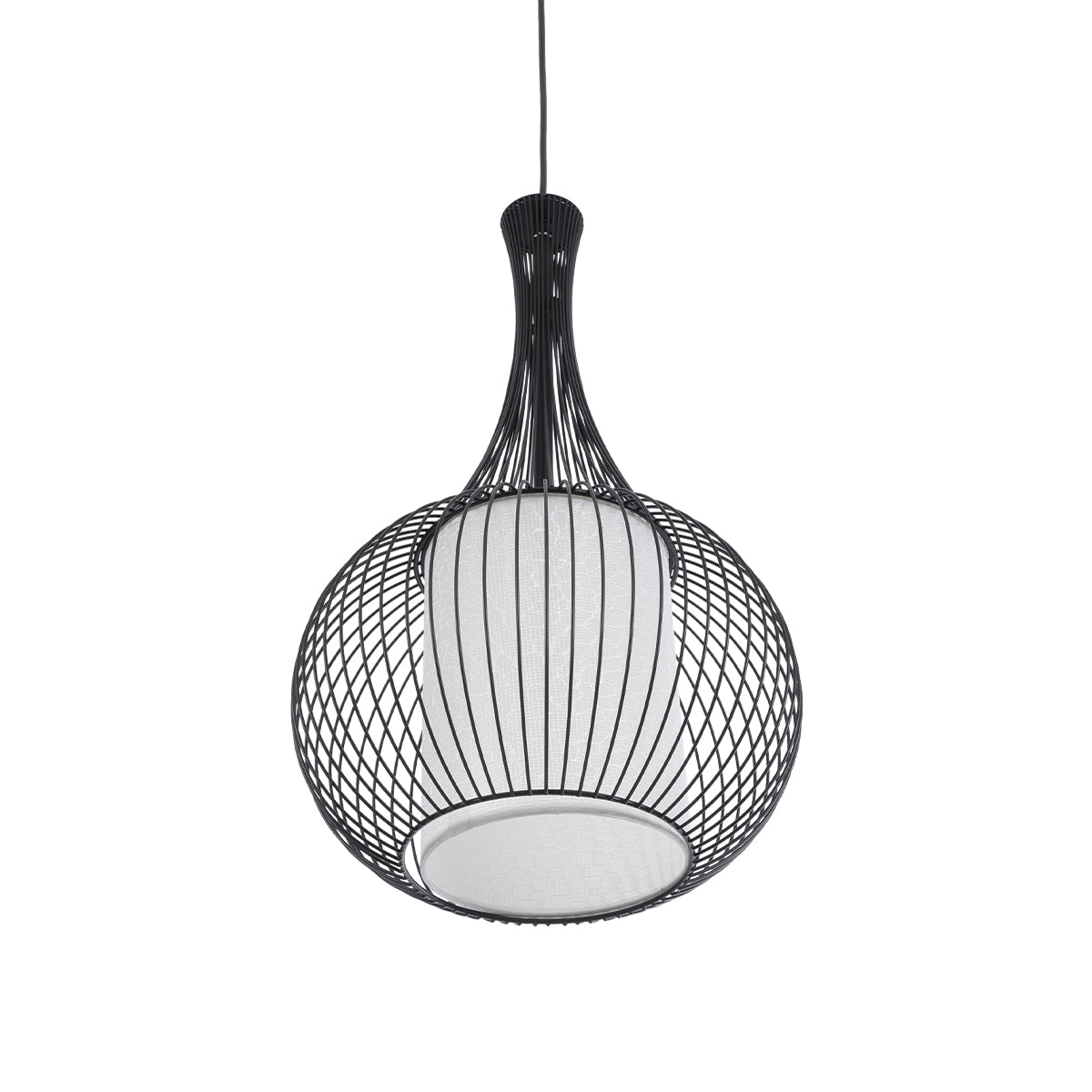 LILY 01198 Μοντέρνο Κρεμαστό Φωτιστικό Οροφής με Ντουί 1 x E27 AC 220-240V IP20 - Μαύρο & Λευκό - Μ30 x Π30 x Υ50