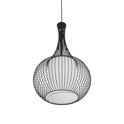 LILY 01198 Μοντέρνο Κρεμαστό Φωτιστικό Οροφής με Ντουί 1 x E27 AC 220-240V IP20 - Μαύρο & Λευκό - Μ30 x Π30 x Υ50