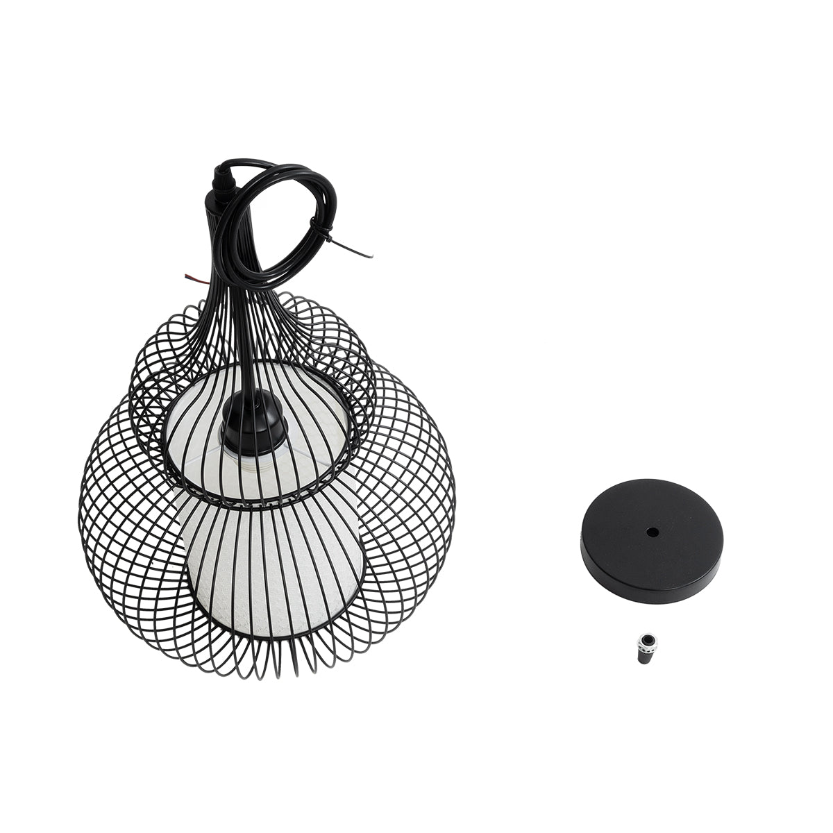 LILY 01199 Μοντέρνο Κρεμαστό Φωτιστικό Οροφής με Ντουί 1 x E27 AC 220-240V IP20 - Μαύρο & Λευκό - Μ31 x Π31 x Υ42