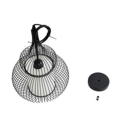 LILY 01199 Μοντέρνο Κρεμαστό Φωτιστικό Οροφής με Ντουί 1 x E27 AC 220-240V IP20 - Μαύρο & Λευκό - Μ31 x Π31 x Υ42