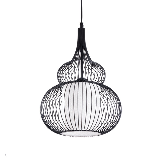 LILY 01199 Μοντέρνο Κρεμαστό Φωτιστικό Οροφής με Ντουί 1 x E27 AC 220-240V IP20 - Μαύρο & Λευκό - Μ31 x Π31 x Υ42