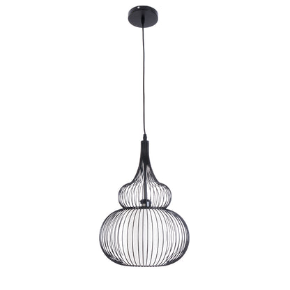 LILY 01199 Μοντέρνο Κρεμαστό Φωτιστικό Οροφής με Ντουί 1 x E27 AC 220-240V IP20 - Μαύρο & Λευκό - Μ31 x Π31 x Υ42