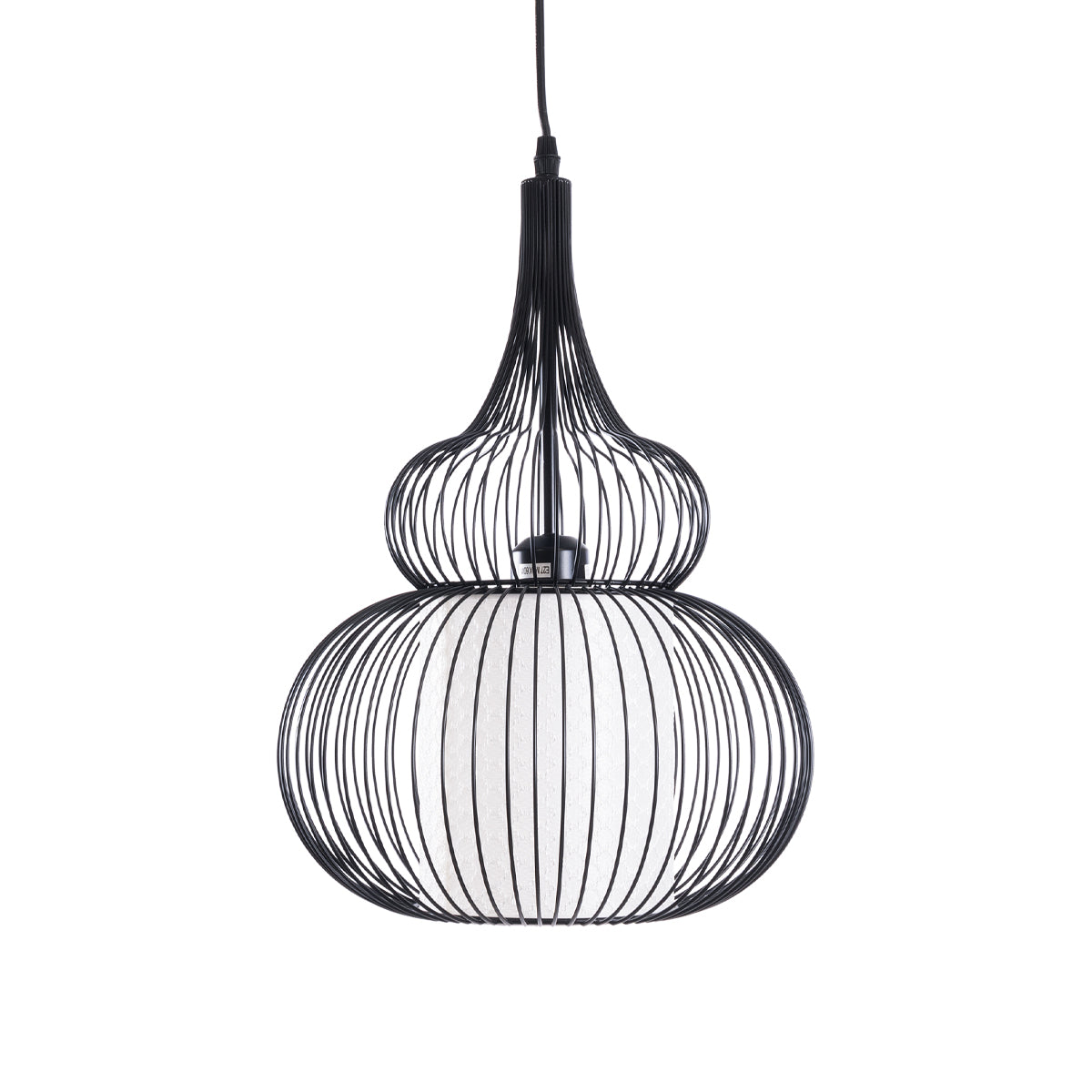 LILY 01199 Μοντέρνο Κρεμαστό Φωτιστικό Οροφής με Ντουί 1 x E27 AC 220-240V IP20 - Μαύρο & Λευκό - Μ31 x Π31 x Υ42