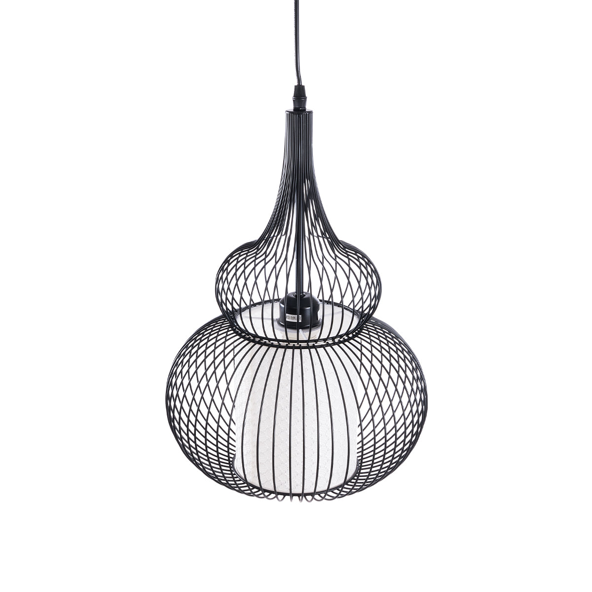 LILY 01199 Μοντέρνο Κρεμαστό Φωτιστικό Οροφής με Ντουί 1 x E27 AC 220-240V IP20 - Μαύρο & Λευκό - Μ31 x Π31 x Υ42