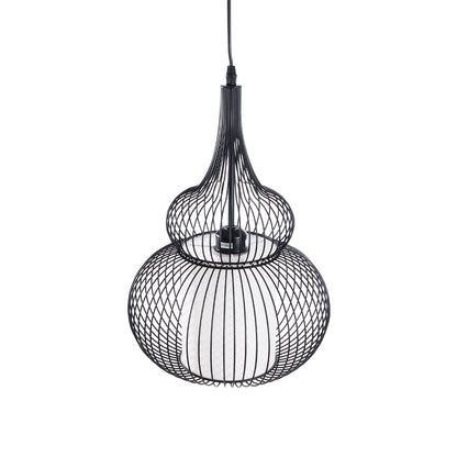 LILY 01199 Μοντέρνο Κρεμαστό Φωτιστικό Οροφής με Ντουί 1 x E27 AC 220-240V IP20 - Μαύρο & Λευκό - Μ31 x Π31 x Υ42