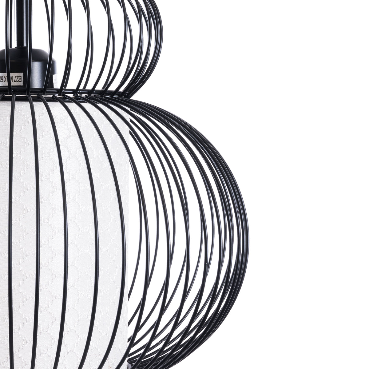 LILY 01199 Μοντέρνο Κρεμαστό Φωτιστικό Οροφής με Ντουί 1 x E27 AC 220-240V IP20 - Μαύρο & Λευκό - Μ31 x Π31 x Υ42