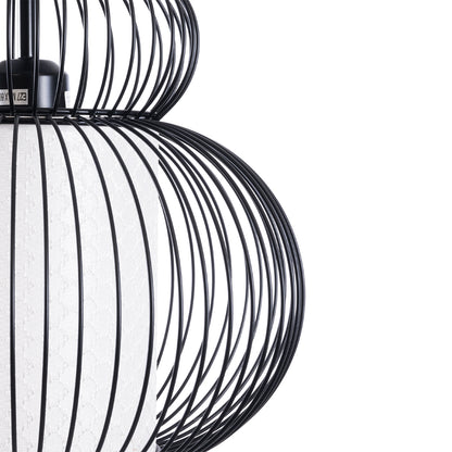 LILY 01199 Μοντέρνο Κρεμαστό Φωτιστικό Οροφής με Ντουί 1 x E27 AC 220-240V IP20 - Μαύρο & Λευκό - Μ31 x Π31 x Υ42