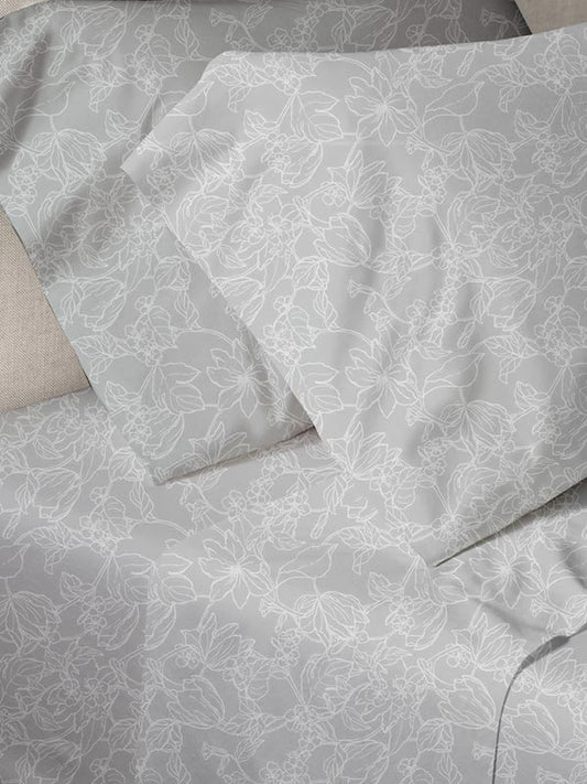 Παπλωματοθήκη Menta Εμπριμέ 020 Grey Μονή 170x250εκ