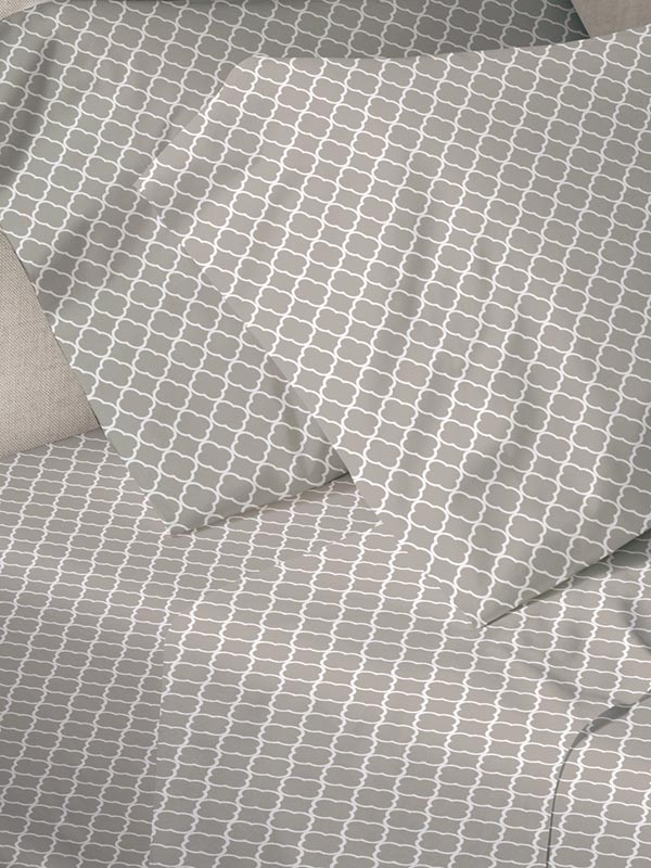 Παπλωματοθήκη Menta Εμπριμέ 530 Grey Μονή 170x250εκ