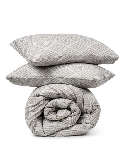 Παπλωματοθήκη Cotton Feelings 2048 Grey Υπέρδιπλη 230x250εκ