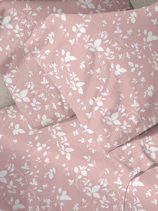 Παπλωματοθήκη Menta Εμπριμέ 040 Pink Υπέρδιπλη 230x250εκ