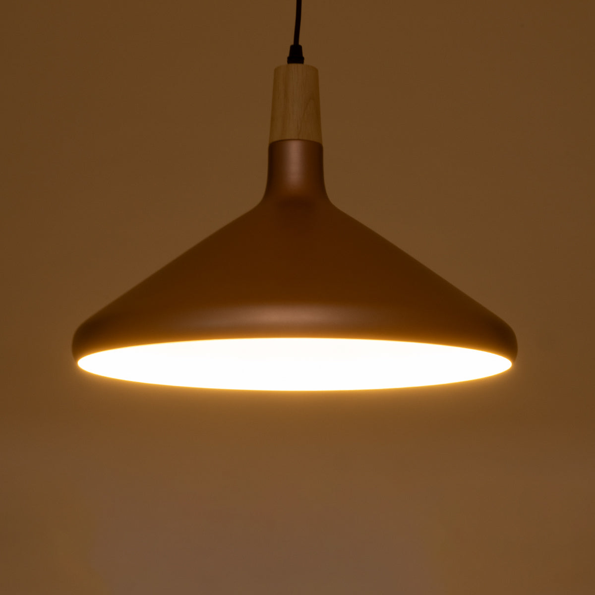 FELICITA 01223 Μοντέρνο Κρεμαστό Φωτιστικό Οροφής με Ντουί 1 x E27 AC 220-240V IP20 - Χάλκινο & Λευκό - Μ40 x Π40 x Υ30