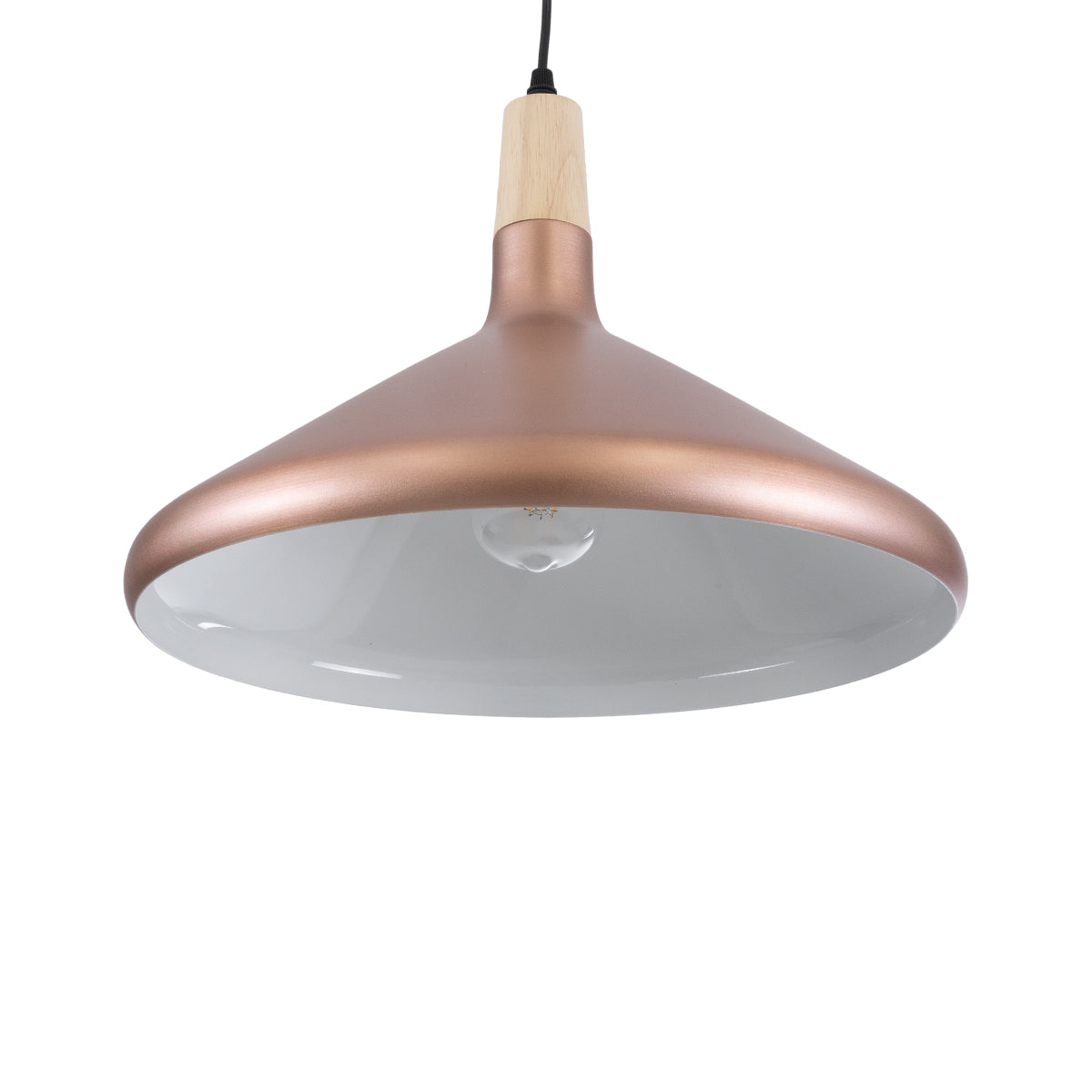 FELICITA 01223 Μοντέρνο Κρεμαστό Φωτιστικό Οροφής με Ντουί 1 x E27 AC 220-240V IP20 - Χάλκινο & Λευκό - Μ40 x Π40 x Υ30