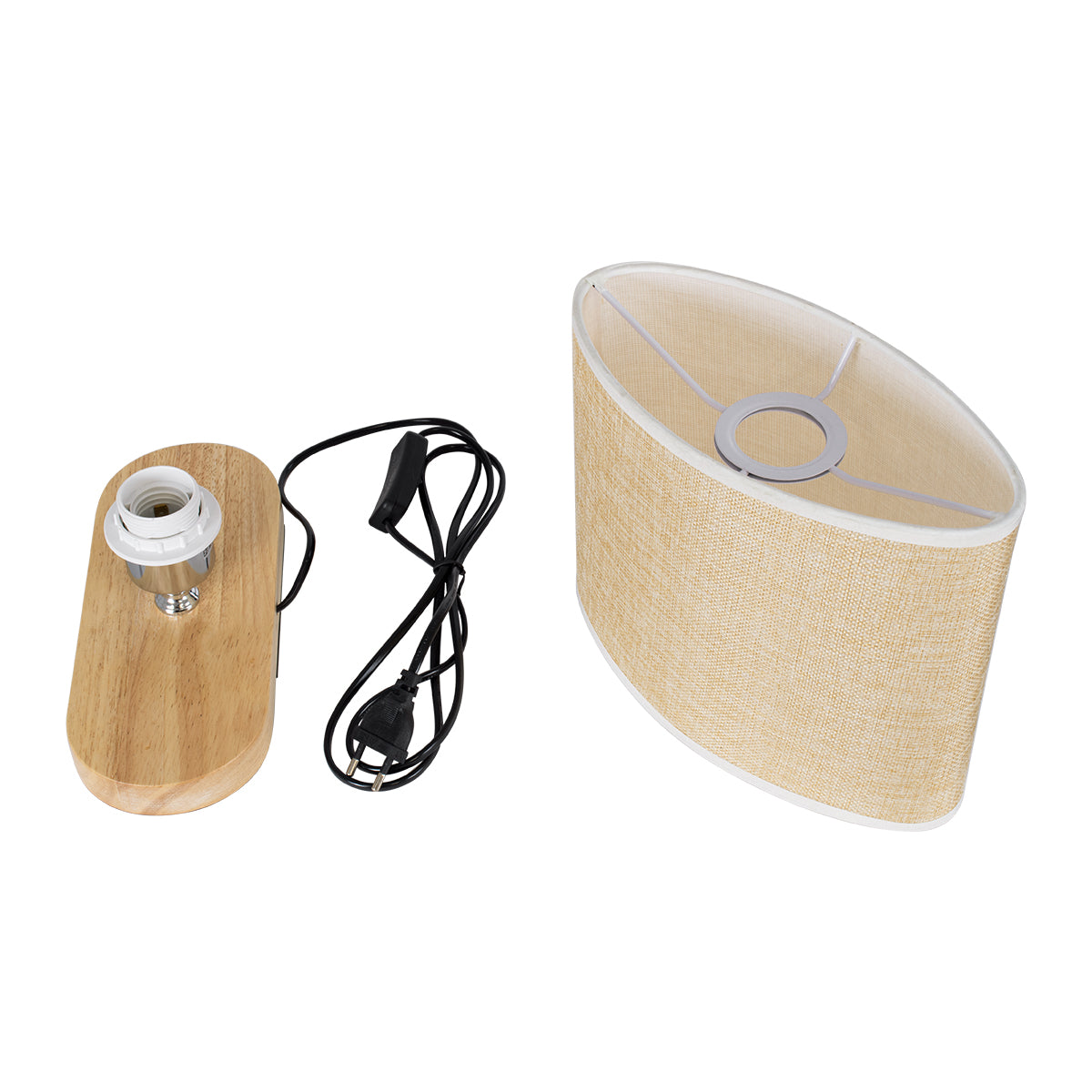 CHIARA 01241 Boho Επιτραπέζιο Φωτιστικό Πορτατίφ με Ντουί 1 x E27 AC 220-240V IP20 - Μπεζ - Μ25 x Π12 x Υ26