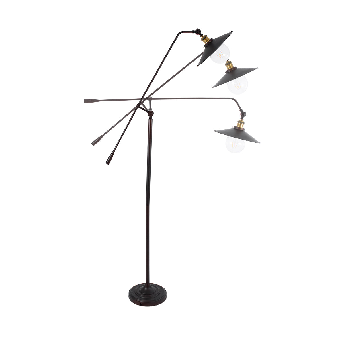 SILENE 01243 Vintage Επιδαπέδιο Φωτιστικό με Ντουί 1 x E27 AC 220-240V IP20 - Μαύρο & Χρυσό - Μ30 x Π30 x Υ194