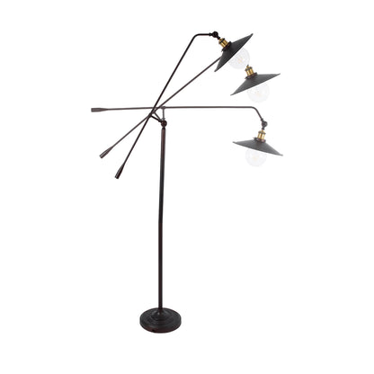 SILENE 01243 Vintage Επιδαπέδιο Φωτιστικό με Ντουί 1 x E27 AC 220-240V IP20 - Μαύρο & Χρυσό - Μ30 x Π30 x Υ194