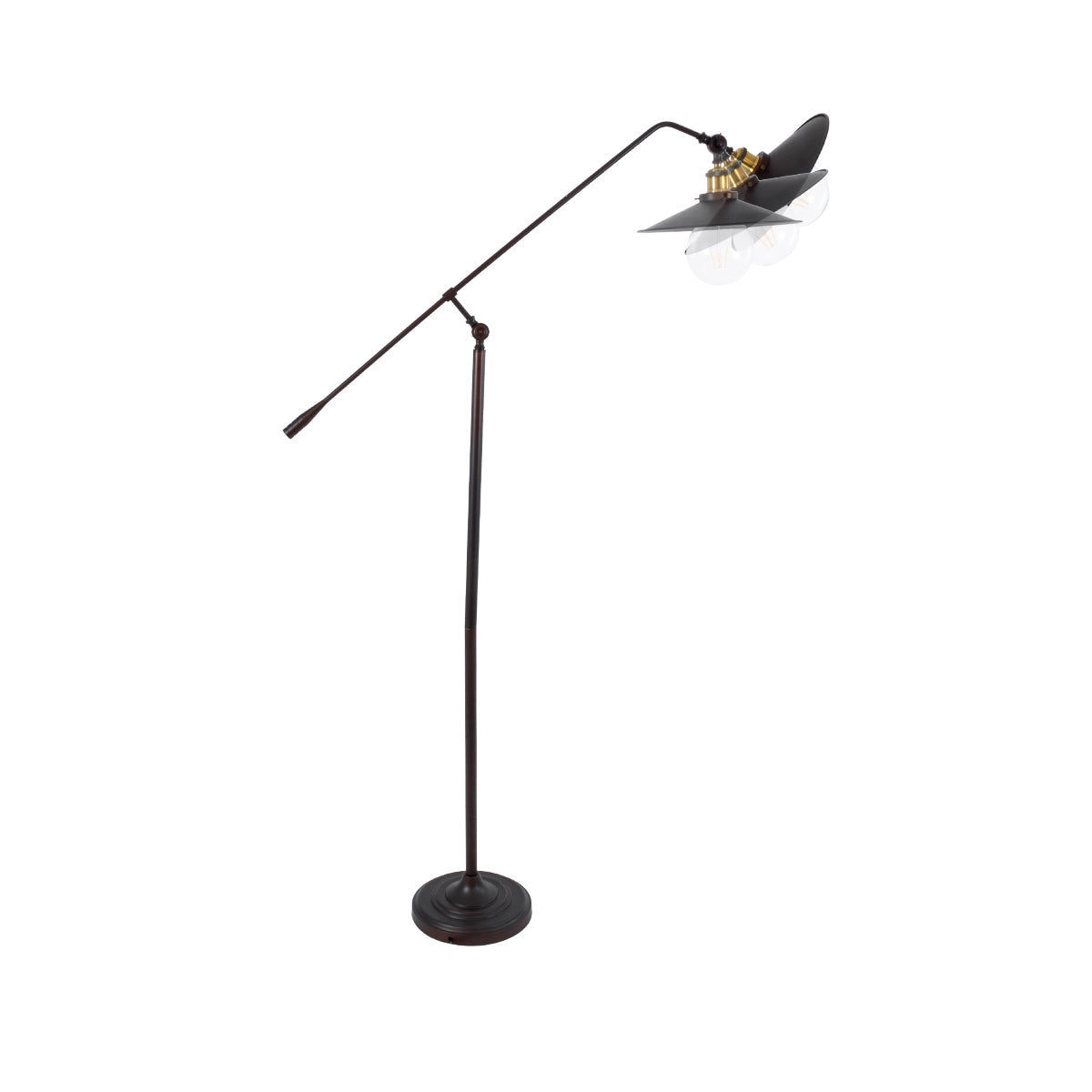 SILENE 01243 Vintage Επιδαπέδιο Φωτιστικό με Ντουί 1 x E27 AC 220-240V IP20 - Μαύρο & Χρυσό - Μ30 x Π30 x Υ194