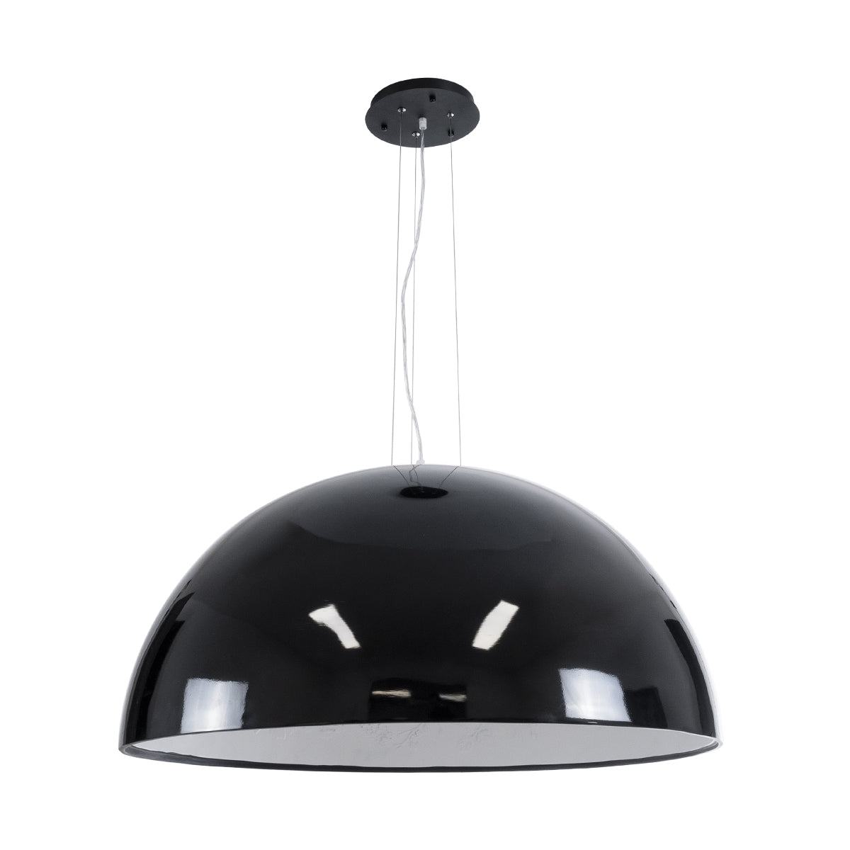 SERENIA BLACK 01272 Μοντέρνο Κρεμαστό Φωτιστικό Οροφής Μονόφωτο 1 x E27 AC220-240V IP20 - Φ90 x Υ40cm - Μαύρο Γύψινο Καμπάνα