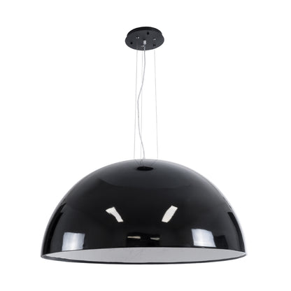 SERENIA BLACK 01272 Μοντέρνο Κρεμαστό Φωτιστικό Οροφής Μονόφωτο 1 x E27 AC220-240V IP20 - Φ90 x Υ40cm - Μαύρο Γύψινο Καμπάνα