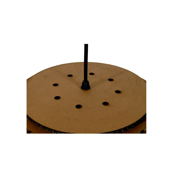 SANTORINI 01289 Vintage Κρεμαστό Φωτιστικό Οροφής Μονόφωτο 3D από Επεξεργασμένο Σκληρό Καφέ Χαρτόνι Καμπάνα Φ40 x Y34cm