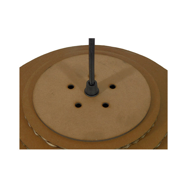 SANTORINI 01296 Vintage Κρεμαστό Φωτιστικό Οροφής Μονόφωτο 3D από Επεξεργασμένο Σκληρό Καφέ Χαρτόνι Καμπάνα Φ35 x Y40cm