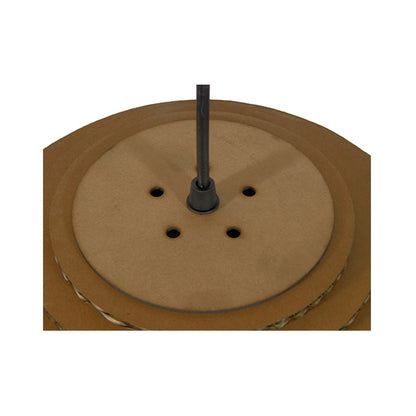 SANTORINI 01296 Vintage Κρεμαστό Φωτιστικό Οροφής Μονόφωτο 3D από Επεξεργασμένο Σκληρό Καφέ Χαρτόνι Καμπάνα Φ35 x Y40cm