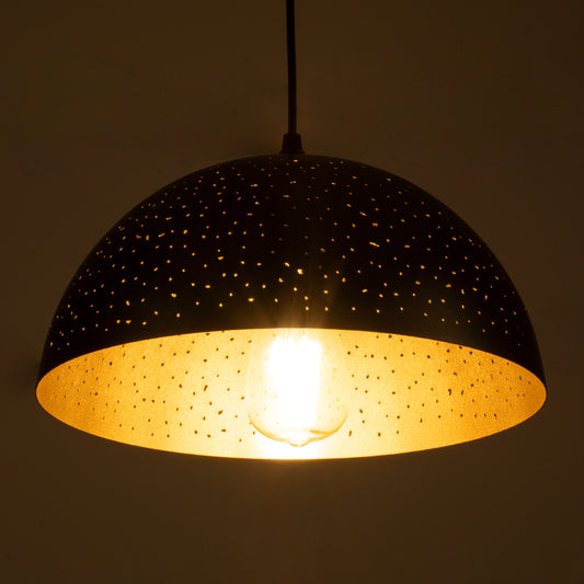 SOLANA 01301 Μοντέρνο Κρεμαστό Φωτιστικό Οροφής Μονόφωτο 1 x E27 Μαύρο Μεταλλικό Καμπάνα Φ30 x Υ15cm