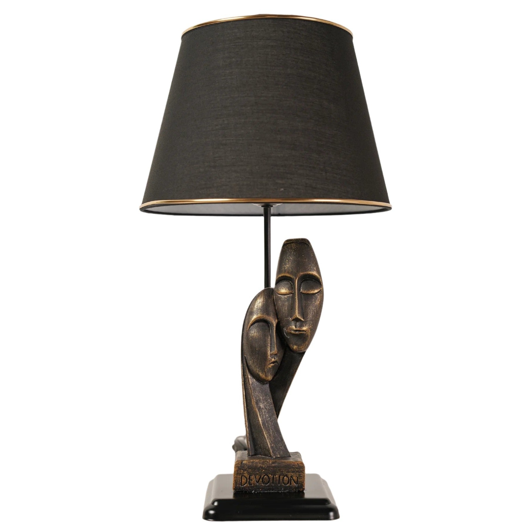 TLT 1263-AB ΕΠΙΤΡΑΠΕΖΙΑ ΛΑΜΠΑ ΜΑΥΡΗ ΜΕ ΦΙΓΟΥΡΑ ΖΕΥΓΑΡΙ ΣΚΟΥΡΙΑ Φ30x53