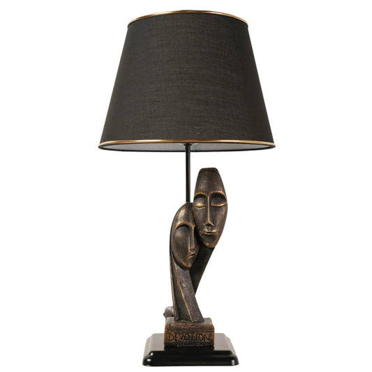 TLT 1263-AB ΕΠΙΤΡΑΠΕΖΙΑ ΛΑΜΠΑ ΜΑΥΡΗ ΜΕ ΦΙΓΟΥΡΑ ΖΕΥΓΑΡΙ ΣΚΟΥΡΙΑ Φ30x53