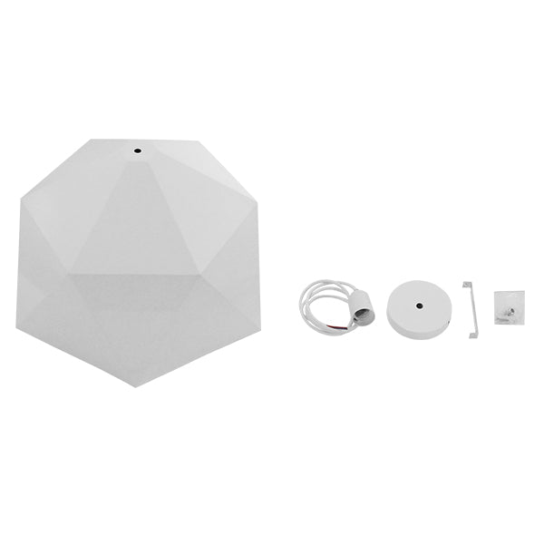 HEXAGON 01378 Μοντέρνο Κρεμαστό Φωτιστικό Οροφής με Ντουί 1 x E27 AC 220-240V IP20 - Λευκό & Χρυσό - Μ46 x Π46 x Y25