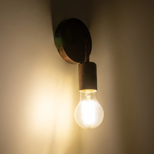 DON 01398 Vintage Φωτιστικό Τοίχου - Απλίκα με Ντουί 1 x E27 AC 220-240V IP20 - Χάλκινο Εφέ Σκουριάς - Μ10 x Π7 x Υ16