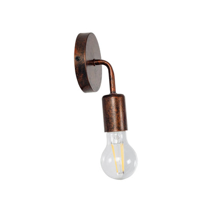 DON 01398 Vintage Φωτιστικό Τοίχου - Απλίκα με Ντουί 1 x E27 AC 220-240V IP20 - Χάλκινο Εφέ Σκουριάς - Μ10 x Π7 x Υ16