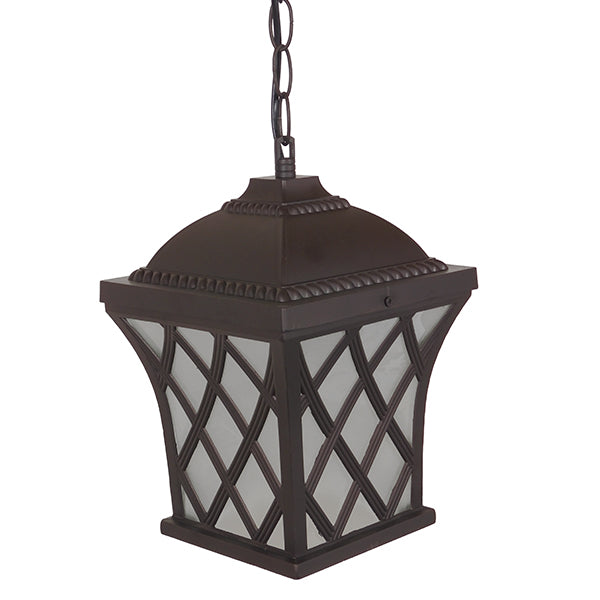 LINCOLN 01399 Vintage Industrial Κρεμαστό Φωτιστικό Οροφής Μονόφωτο 1 x E27 Σκούρο Καφέ Μεταλλικό Πλέγμα Μ8.5 x Π8.5 x Υ26cm