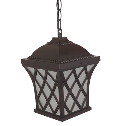 LINCOLN 01399 Vintage Industrial Κρεμαστό Φωτιστικό Οροφής Μονόφωτο 1 x E27 Σκούρο Καφέ Μεταλλικό Πλέγμα Μ8.5 x Π8.5 x Υ26cm