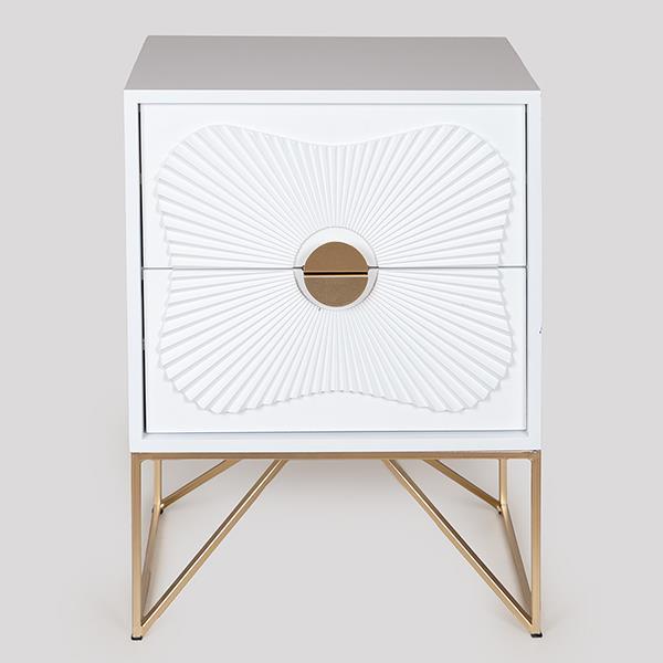 ΚΟΜΟΔΙΝΟ ΞΥΛΙΝΟ ΛΕΥΚΟ ΜΕ ΠΟΔΙΑ ΜΕΤΑΛΛΙΚΑ 48x35x64